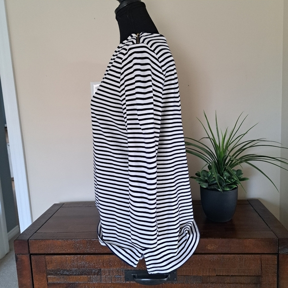 Autograph Striped Top Navy White Womens Medium Large UK 14 Nautical - Picture 4 of 14